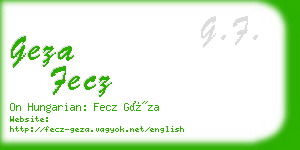 geza fecz business card